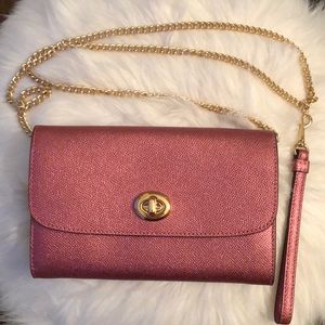 Coach metallic pink 3way bag